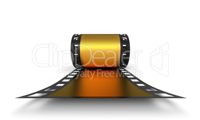 3D Filmrolle - Gold Frontal Ansicht