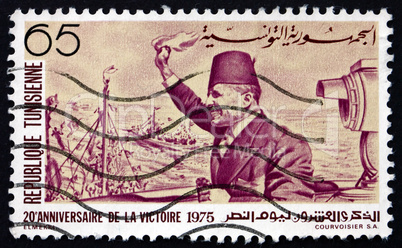 postage stamp tunisia 1975 habib bourguiba arriving at la goulet