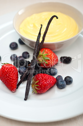 custard vanilla pastry cream and berries