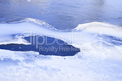 Frozen river surface