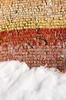 Old colorful mosaic outdoors in winter
