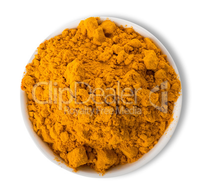 Turmeric powder in plate