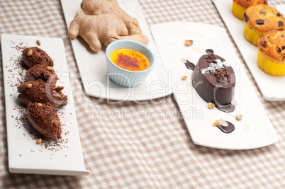 group of various dessert cake