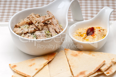 chicken taboulii couscous with hummus