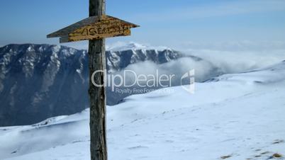 Mountain trail sign