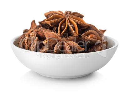 Star anise in plate