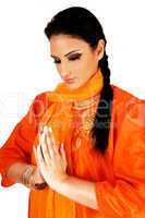 Indian girl praying.