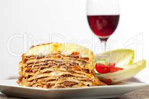 frische italienische Lasagne