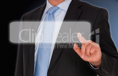 Businessman with Touchscreen