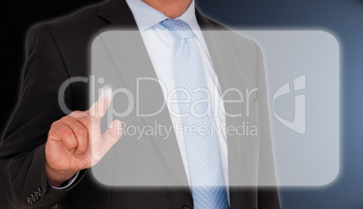 Businessman with touchscreen