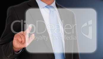 Businessman with touchscreen