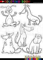 Cartoon Dogs or Puppies for Coloring Book