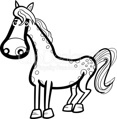 horse farm animal cartoon for coloring