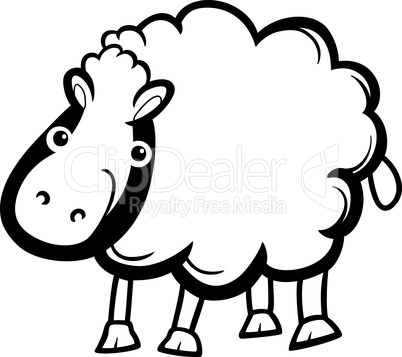 sheep farm animal cartoon for coloring