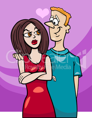 man and woman in love cartoon