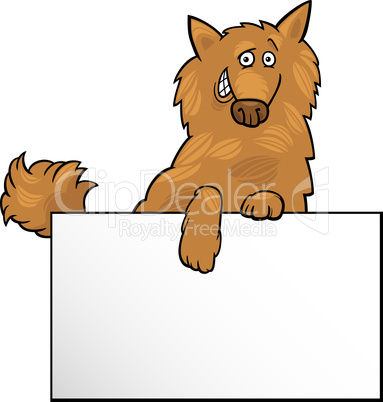 cartoon dog with board or card design