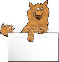 cartoon dog with board or card design