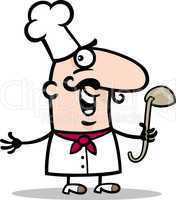 cook or chef with ladle cartoon illustration