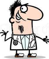 doctor with stethoscope cartoon illustration