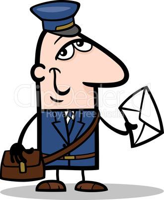 postman with letter cartoon illustration