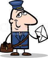 postman with letter cartoon illustration