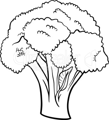 broccoli vegetable cartoon for coloring book