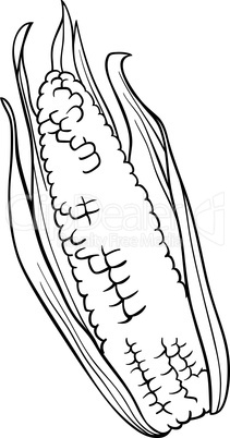 corn on the cob cartoon for coloring book
