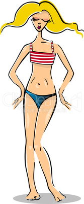 pretty woman in bikini or swimsuit