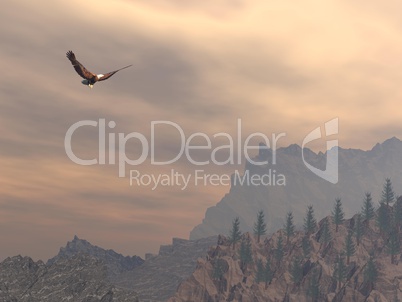 Eagle upon the mountain - 3D render