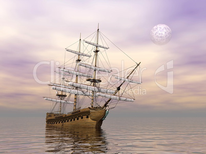 Old merchant ship - 3D render