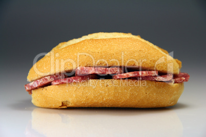Sandwich Spain typical bread with salami