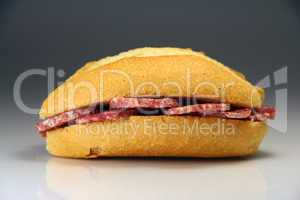 Sandwich Spain typical bread with salami