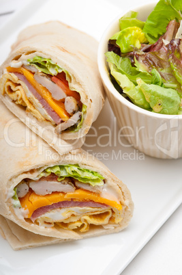 club sandwich pita bread roll