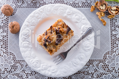 walnut caramel cake