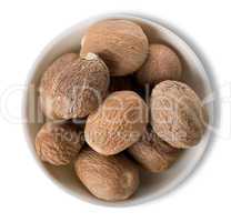 Nutmegs  in plate isolated