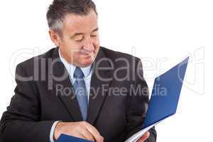 Businessman examination of documents