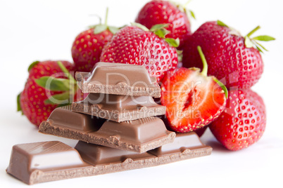 chocholate with strawberry cream