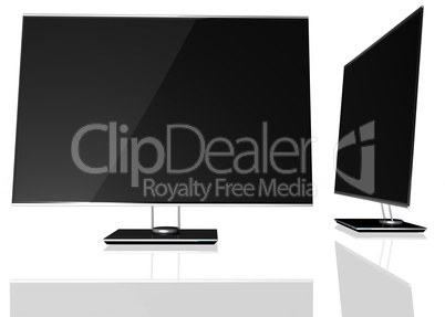 Thin led TV isolated