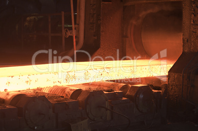 hot steel on conveyor