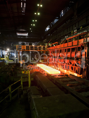 hot steel on conveyor