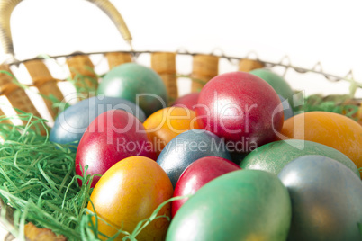 Easter eggs in basket