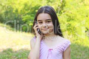 Teenage girl talking on smart phone
