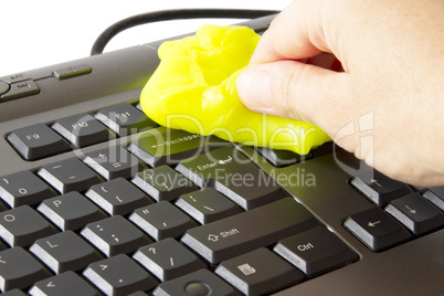 cleaning the keyboard