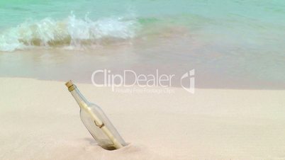 Message In A Bottle on a Tropical Beach