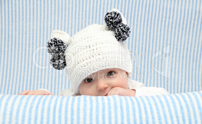 Baby with a knitted hat
