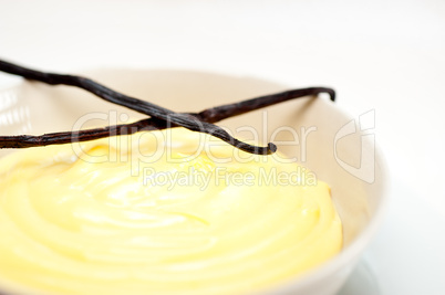 vanilla custard pastry cream with seeds sticks