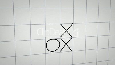 tick tack toe game on checked paper animation