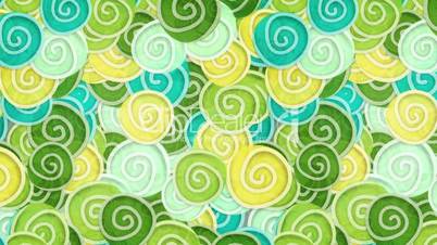 yellow green cyan curles ornatment loop background
