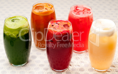 selection of fruits long drinks