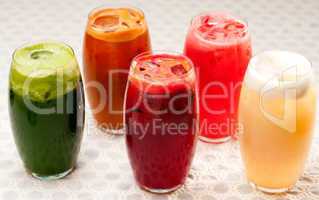 selection of fruits long drinks